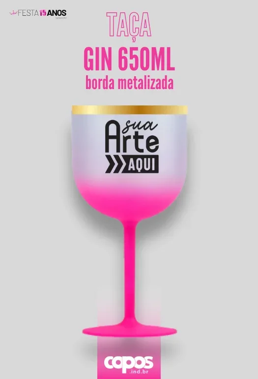 Ta&ccedil;a de Gin Degrad&ecirc; com Borda