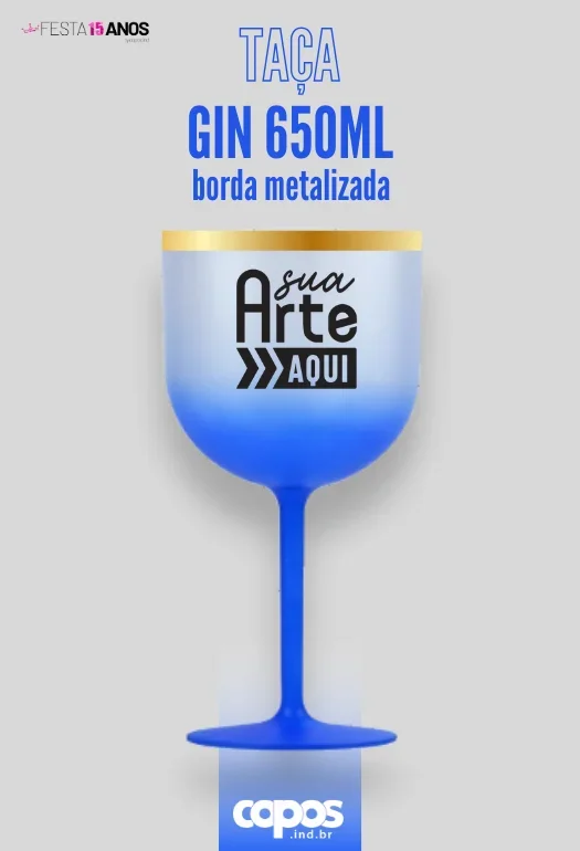 Ta&ccedil;a de Gin Degrad&ecirc; com Borda