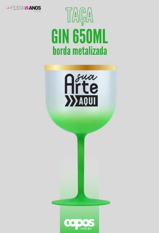 Ta&ccedil;a de Gin Degrad&ecirc; com Borda