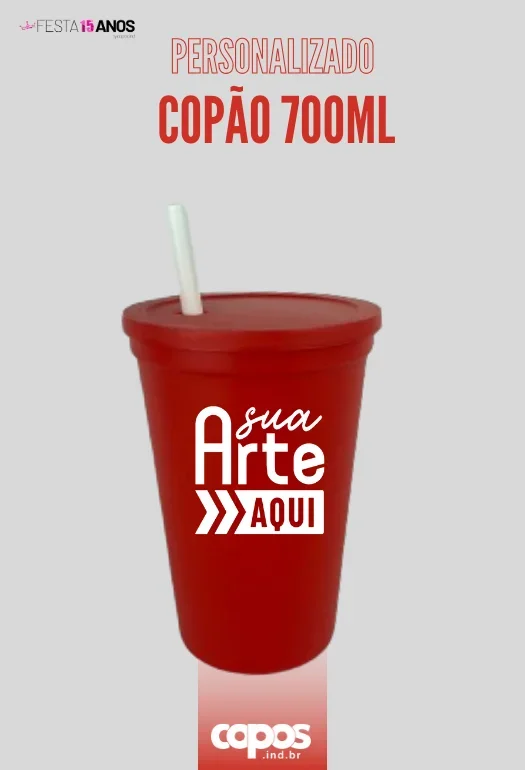 COP&Atilde;O 700 ML VERMELHO