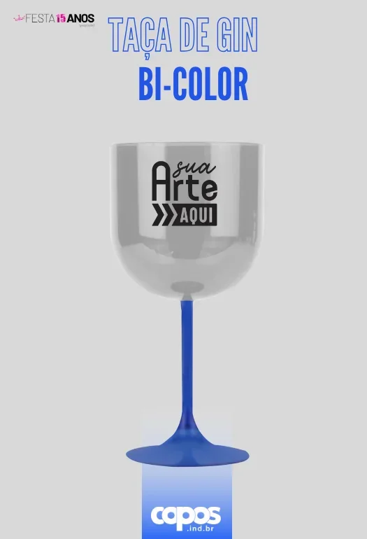 TA&Ccedil;A DE GIN BI-COLOR AZUL