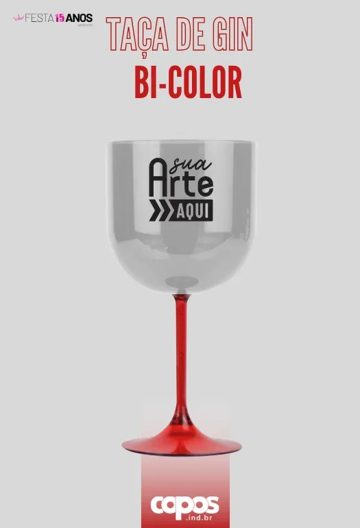 TA&Ccedil;A DE GIN BI-COLOR VERMELHA